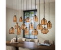 Hanglamp Rib Glass 15-lichts &ndash; Amber glas &ndash; Moderne designlamp met ribbelstructuur - 155x60x155 cm