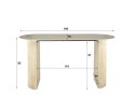 Bartafel Romano arch - Travertin keramiek - 180x70x92 cm - Beige - Japandi
