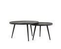 Ronde Zwarte Salontafel set van 2