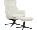 Draaifauteuil Flynn met hocker stof Movie Natural 1 beige