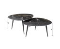 Salontafel Fossil keramiek set van 2 organisch - Zwart