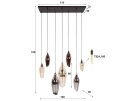 Hanglamp Cocoon mix glass 7 lampen - Zwart