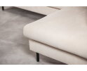 Hoekbank Caspian rechts By-Olaf – Stof Fjord Beige ribstof – Metalen Poten – 3-zits Hoekbank - 264x186 cm