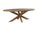 Eettafel tuin ovaal met kruispoot - 240x110x76 - Naturel - Oud teakhout