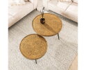Salontafel Vera Set van 2 Metallic - Brons antiek