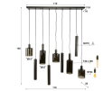 Hanglamp Sepiora 9 lampen - Sienna bruin - Hotel Chique - 116x22x150 cm - leeslamp