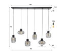 Hanglamp 3+3 mix metal - Charcoal
