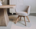 Brescia Armstoel - fabric Puente 06 beige white (draaibaar)