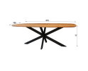 Eettafel Kopenhagen 215 cm Deens ovaal acacia - naturel