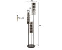 Vloerlamp 3L getrapt cylinder glas - Artic zwart