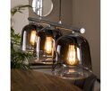 Hanglamp 3L grey shaded - Oud zilver