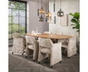 Eettafel Wave Deens ovaal Centrale poot mangohout 215x105 cm - Zandkleur