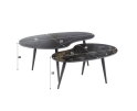 Salontafel Fossil keramiek set van 2 niervormig - Zwart