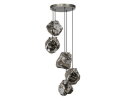 Hanglamp 5L rock getrapt - Chromed glas