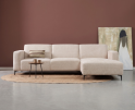 Meubelplaats Hoekbank Nolan met Chaise Longue Rechts &ndash; Cremona Stof - Natural - 275x150x84 cm
