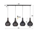 Hanglamp Armor kegel 4- lichts - Zwart bruin