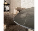 Bartafel Marquina deens ovaal met spinpoot 140x80 cm - Marmerlook