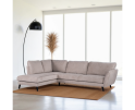 3 seater corner left, fabric Orinoco 23, K460 beige, black leg