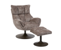 Force coffeechair 360&deg; + footstool - Cremona 24 clay