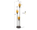 Vloerlamp Cocoon 3-lichts Shaded Sienna bruin &ndash; hotel chique design - 35x35x168 cm
