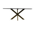 Eettafel rechthoekig marmer - 180x90x77 - Zwart/goud - Marmer/metaal