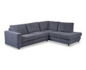Hoekbank Livaro Antraciet - Zoom 21 Ribstof &ndash; Ottomane Rechts &ndash; 261x204 cm