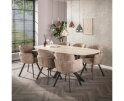 Eettafel Romano Deens ovaal travertin keramiek 215 cm - Beige