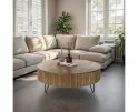 Salontafel Ø120 Wave - Massief mango zandkleur