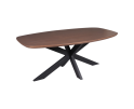 Eettafel Madison Walnut | 160 cm | Deens Ovaal | Poot Black