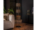 Vloerlamp 3L tower waterhyacint - Zwart nikkel