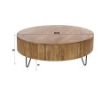 Salontafel Wave rond mangohout &Oslash;120 cm - zandkleur