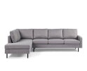By-Olaf Hoekbank Malmo Links Grijs – 3-zits hoekbank - stof Malmo 90 - metalen poten – 268x189 cm