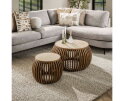 Salontafel Nuovo Curve set van 2 travertin keramiek - Beige