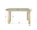 Eettafel Arch 1-side travertin keramiek 140x80 cm - Beige - Japandi