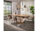 Eettafel Wave Deens ovaal Centrale poot mangohout 215x105 cm - Zandkleur