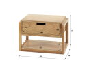 Nachtkastje 1L houten frame zwevend - Massief acacia naturel