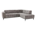 Hoekbank Viano rechts stof Bella 15 Donkergrijs gem&ecirc;leerd - 255x200x84 cm - modern