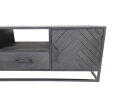 TV Meubel Verona - 180x40x55 - Zwart - Mangohout/ijzer