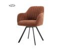 Eetkamerstoel Bruno draaibaar - stof nature 500 Pearl copper