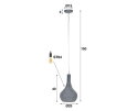 Hanglamp 1x industry concrete kegel - Grijs