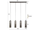 Hanglamp 4L cylinder glas - Artic zwart