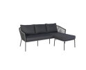 LIMOGES CHAISE LONGUE SET 2PCS (BENCH 75X185 5X75CM  FOOTREST 56X56X32CM)  -  STEEL ANTHRACITE