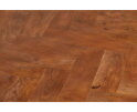 Eettafel Mangohout visgraat ovaal met metalen rand 210x105 cm | Meubelplaats