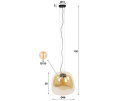 Hanglamp 1L drift XL glass - Amber color glas