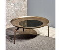Salontafel Fenna Rond Messing & marmer 97 cm - Brass/zwart