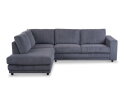 Hoekbank Livaro Antraciet - Zoom 21 Ribstof &ndash; Ottomane links &ndash; 261x204 cm