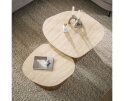 Salontafel Travertin keramiek set van 2 Kiezel - Japandi