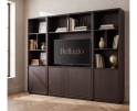 Bellagio Cinewall - Tv-boekenkast - Eikenfineer - Dark chocolate bruin - 300x42x215 cm