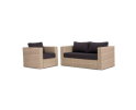 MATINO LOUNGE SET WITH TABLE WOODEN TOP 4PCS (2X CHAIR  1X BENCH  1X TABLE)  -  ALU GREY