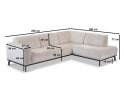 Hoekbank Avani met ottomane rechts - Taupe &ndash; 256x188x77 cm &ndash; Modern
